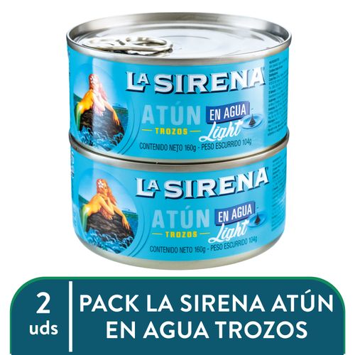 2 Pack Atún La Sirena En Agua Trozos - 320g