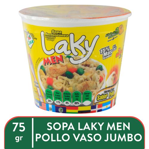 Sopa Laky Men De Pollo Vaso Jumbo - 75 g