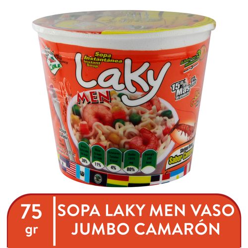 Sopa Laky Men De Camaron Vaso Jumbo - 75 g