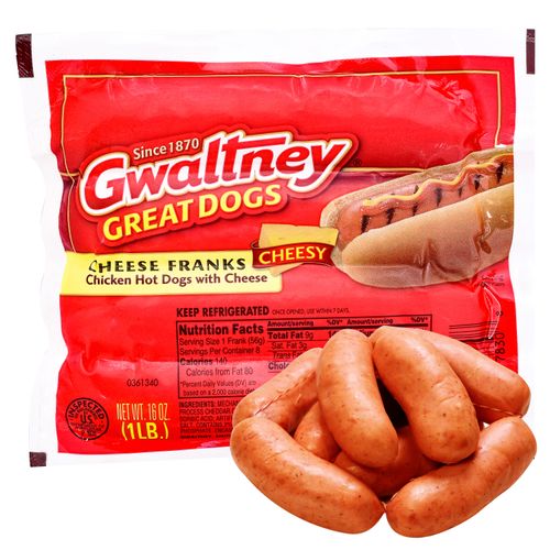 Gwaltney Grandes Perros Con Queso 454 g