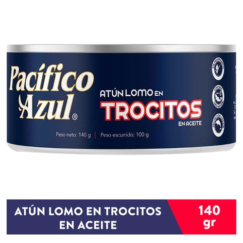 Atún Pacifico Azul Trocitos Aceite - 140Gr
