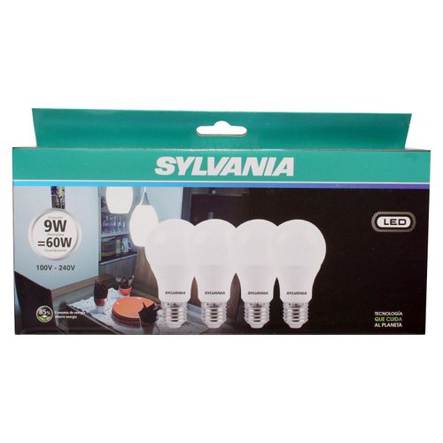 Bombillo 4Pack Led A60 9W Luz Blanca