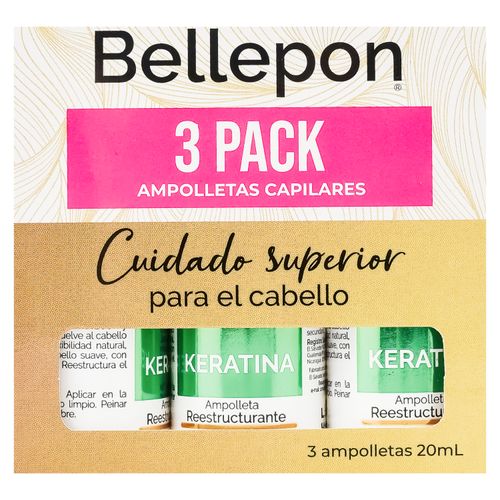 Ampolleta Bellepon Keratina 3pk 60 ml