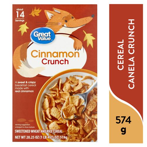 Cereal Great Value, Canela Crunch - 574 g