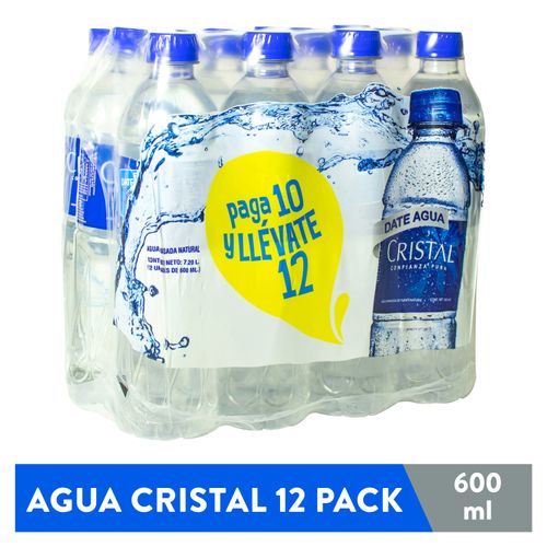 Agua Cristal 600 ml Botella 12Pk