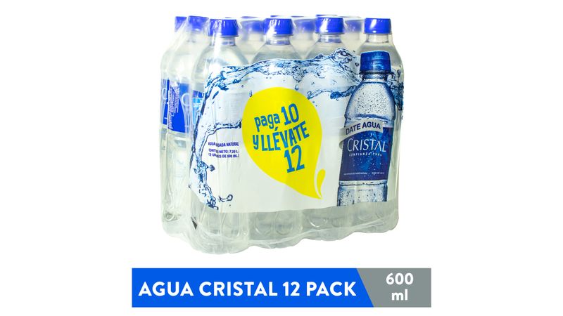 Agua Cristal 600 ml, botella agua cristal hoy 