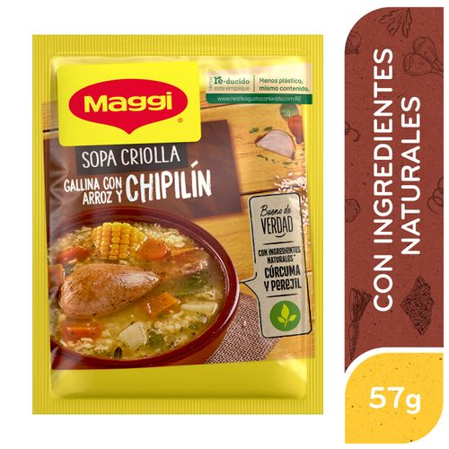 Sopa Criolla Maggi Gallina Con Arroz y Chipilín -57g