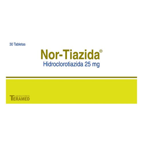 Tabletas Nor Tiazida 25mg 30 Unidades