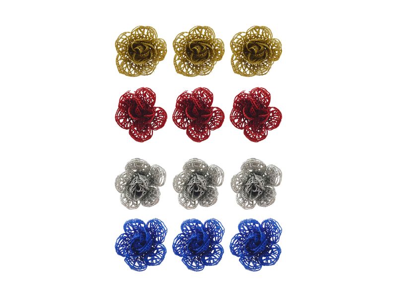 Adorno-Navidad-Holiday-Time-Flor-Brillante-Set-7cm-3Uds-2-39980