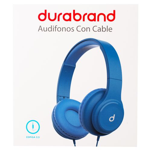 Audifono Durabrand On Ear Con Cable Color Azul