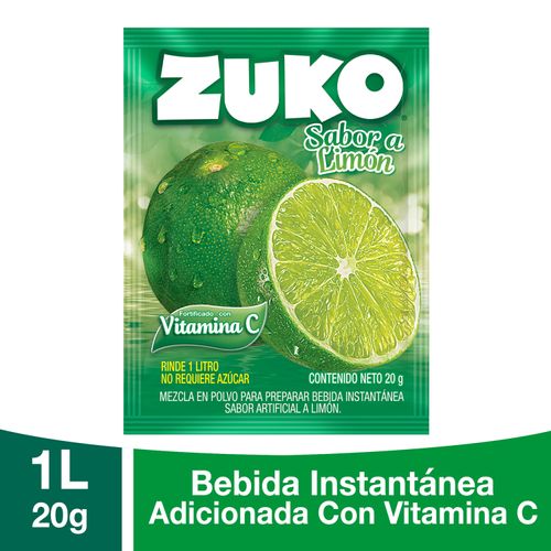 Bebida En Polvo Zuko Sabor Limón - 20 g