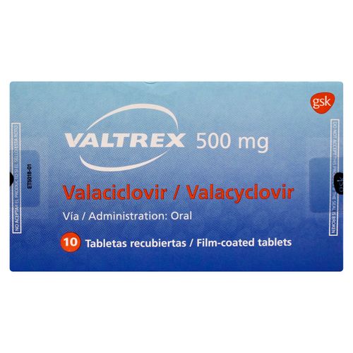 S-Valtrex 500Mg Valaciclovir 10 Tabletas