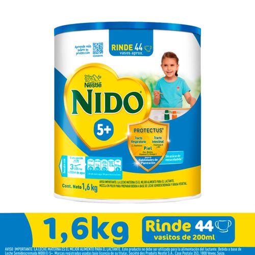Nestlé® Nido® 5+ Advanced® Mezcla De Leche En Polvo Semidescremada Lata 800G