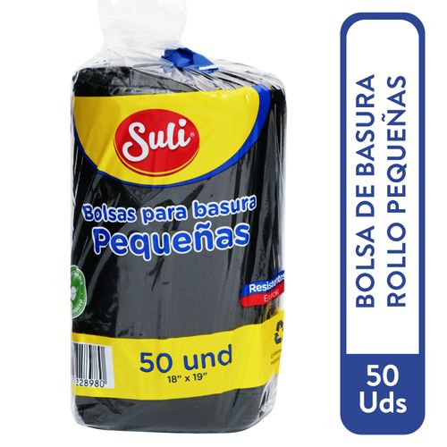 Bolsa De Basura Suli Color Negra Tamaño Pequeño - 50u