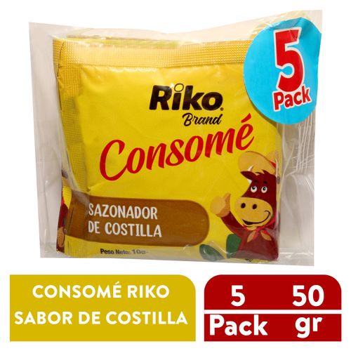 Consome Riko Sabor A Costilla 5 Pack - 50 g