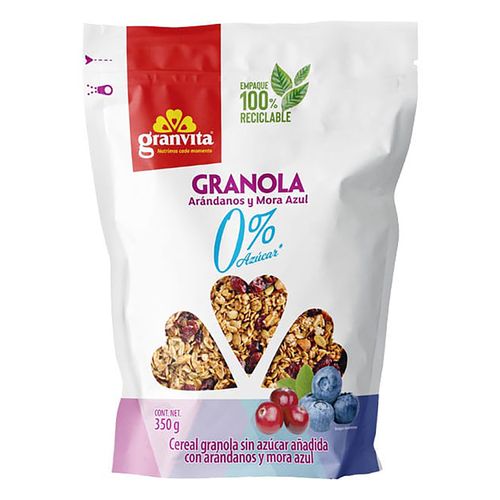 Granola Granvita con arandanos y mora azul 0% de azúcar - 350 g