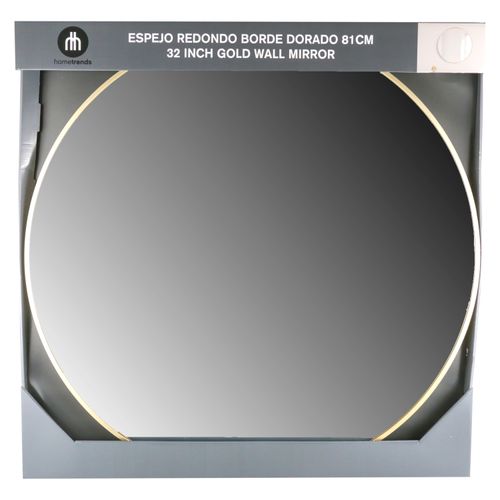 Espejo Hometrend Redondo Borde Dorado - 81 cm