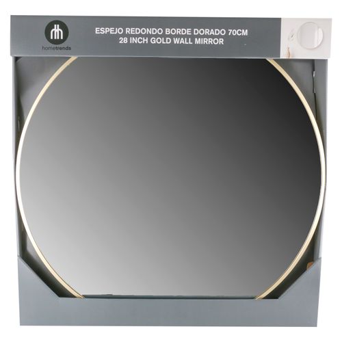 Espejo Hometrend Redondo Borde Dorado - 70 cm