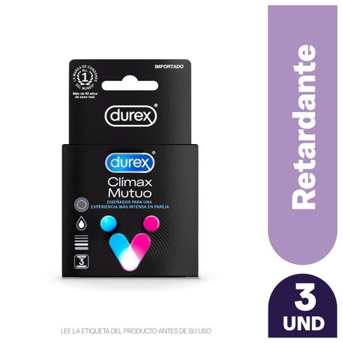 Condones Durex Clímax Mutuo Regular Látex Natural, Lubricante A Base De Silicona - 3 Uds