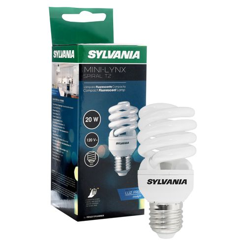 Bombillo ahorrador Sylvania, 20W Luz Blanca rosca E27 -Und