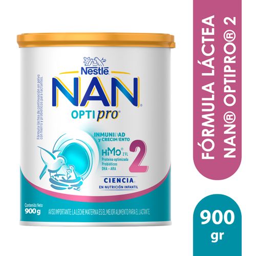 Fórmula Láctea Nan® Optipro® 2 Lata, Proteína Optimizada, Probióticos Y Dha- Ara - 900g