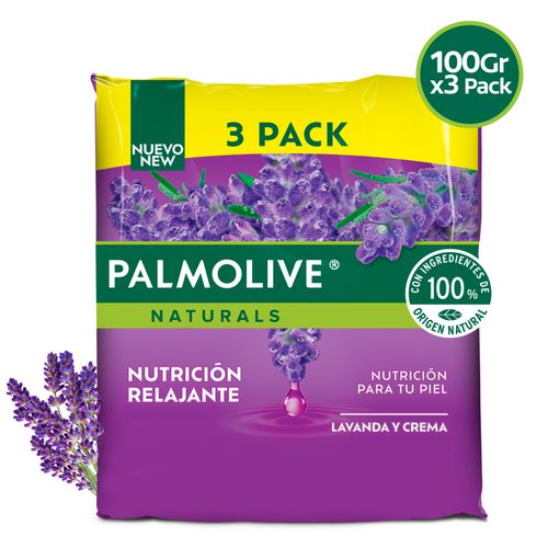 Jabón Corporal Palmolive Naturals Nutrición Relajante Lavanda Y Crema 3 Pack - 300 g