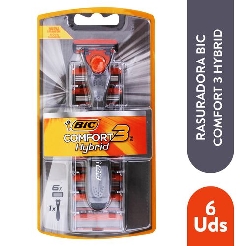 Rasuradora Bic Comfort Hybrid 3 Hojas - 6 Unidades