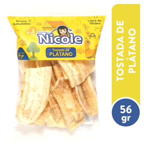 Dulces Nicole Tostadas Platano Bolsa - 56 g