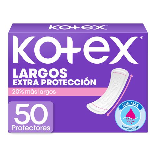 Protectores Diarios Kotex Extra Largos - 50Uds