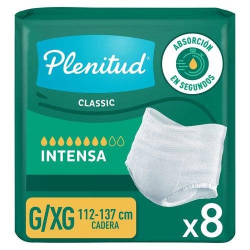 Ropa Interior Desechable Adulto Plenitud Classic G/XG -8 Uds