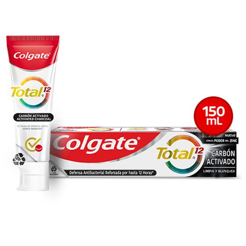 Pasta Dental Colgate Total 12 Carbón Activado -150 ml