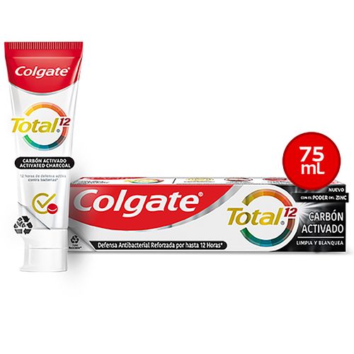 Pasta Dental Colgate Total 12 Carbón Activado -75 ml