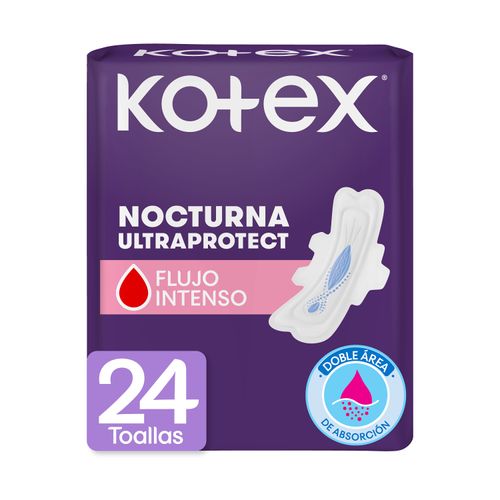 Toallas Femeninas Kotex Nocturna Con Alas - 24Uds