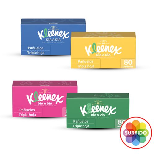 Pañuelos Faciales Kleenex, surtido -80 Uds