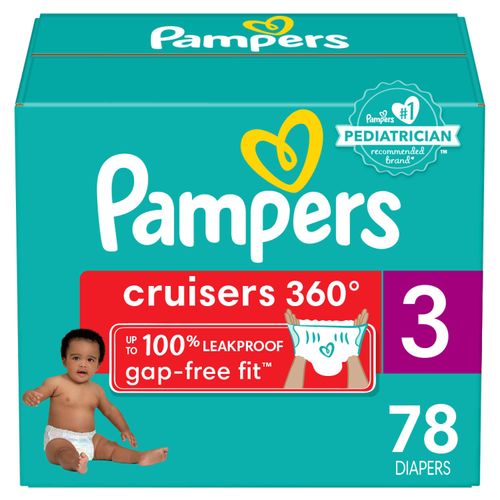 Pañal Pampers Cruisers 360° S3, 7-13kg - 78Uds