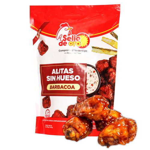 Alitas Sin Hueso Bbq 340 g Sello De Oro