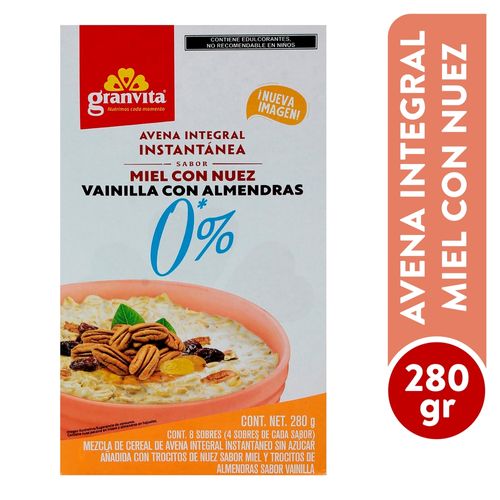 Avena Instantanea Granvita 0 Azucar Miel Y Nuez - 280 g