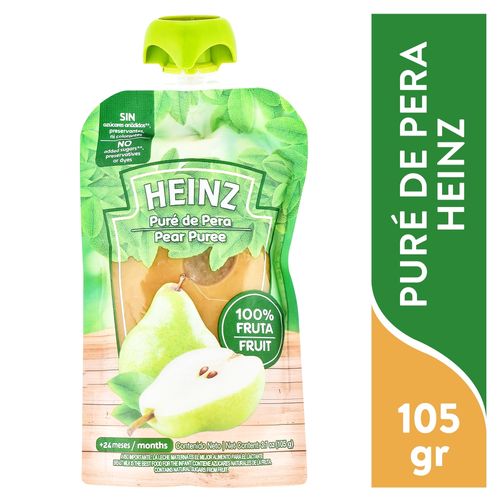 Puré Heinz de pera sin azúcares añadidos, ni preservantes ni colorantes - 105 g