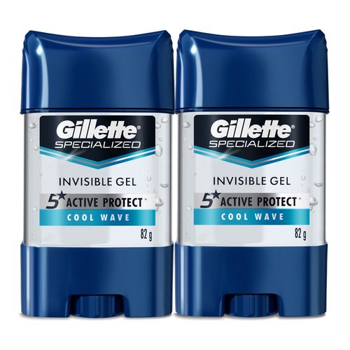 Gel Invisible Antitranspirante Gillette Specialized Cool Wave 82 g - 2 Uds