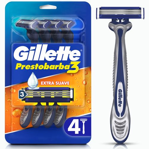 Máquinas Para Afeitar Desechables Gillette Prestobarba 3 Comfortgel 4 Unidades