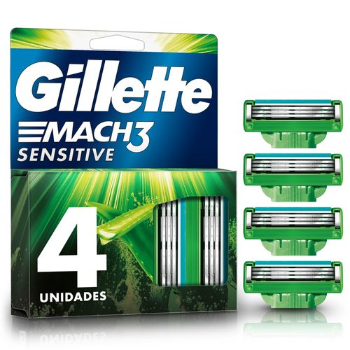 Repuestos Para Afeitar Gillette Mach3 Sensitive - 4 Unidades