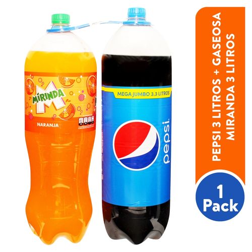 Gaseosa Pepsi 3300 ml Mas Mirinda Nj 3L