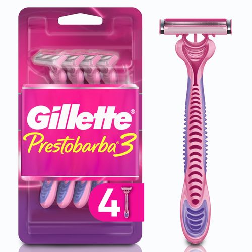 Rasuradora Desechable Gillette Prestobarba3 con Aceites Botánicos -4 Uds