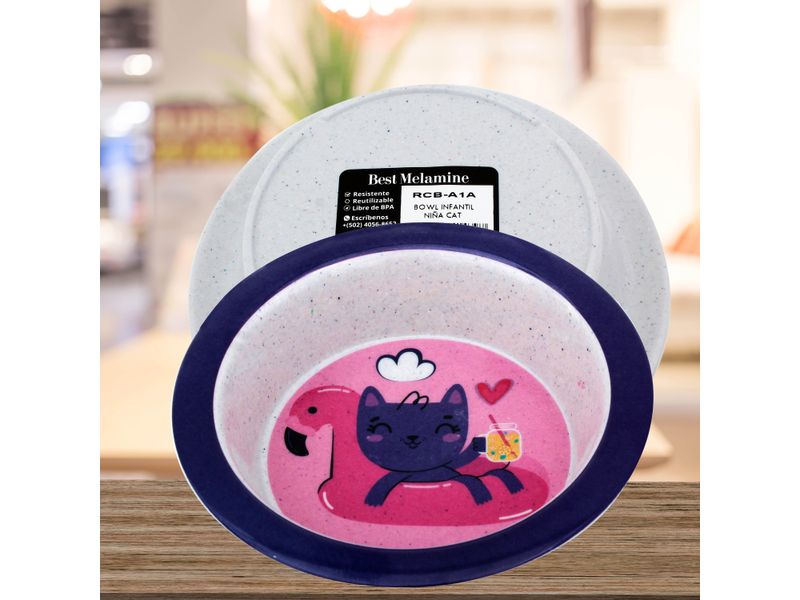 Bm-Bowl-Infantil-Nina-Cat-Bowl-Best-Melamine-Infantil-Para-Ni-a-Dise-o-Cat-4-34322