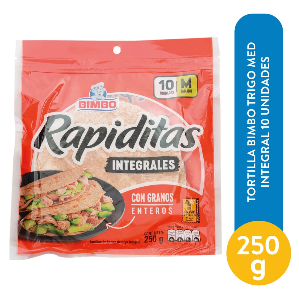Comprar Tortilla Bimbo Trigo Med Integral 10Unidades 250 g Walmart