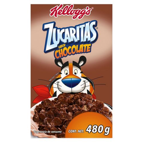 Cereal Kellogrgr's® Zucaritas® Sabor Chocolate - Hojuelas de Maíz Escarchadas con Sabor a Chocolate - 1 Caja de 480 g