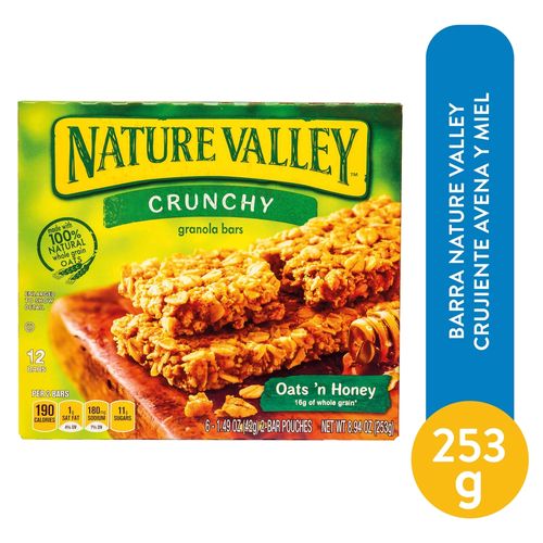 Barra Nature Valley Crujiente Avena Y Miel - 253 g