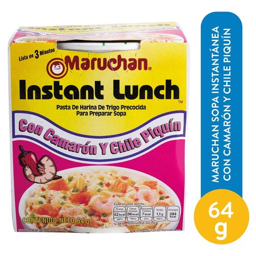 Maruchan Sopa Instantanea Con Camaron Y Chile Piquín 64 g