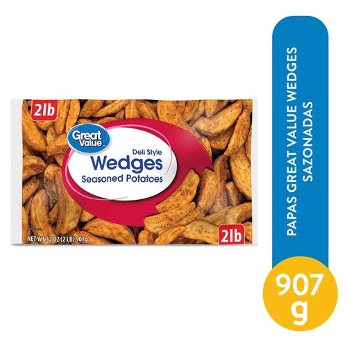 Papas Great Value Wedges Sazonadas - 907 g