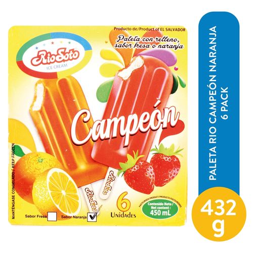 Paleta Rio Campeon Naranja 6 pack - 432 g